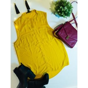 Forever 21 mustard yellow sleeveless shirt